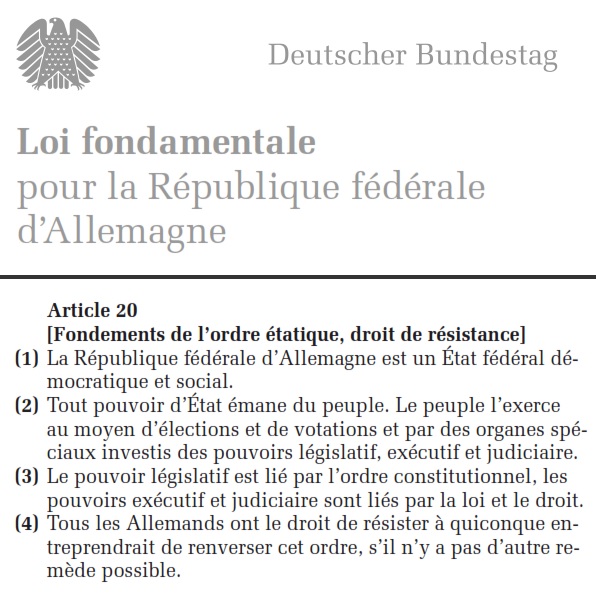 Allemagne Constitution Art 20