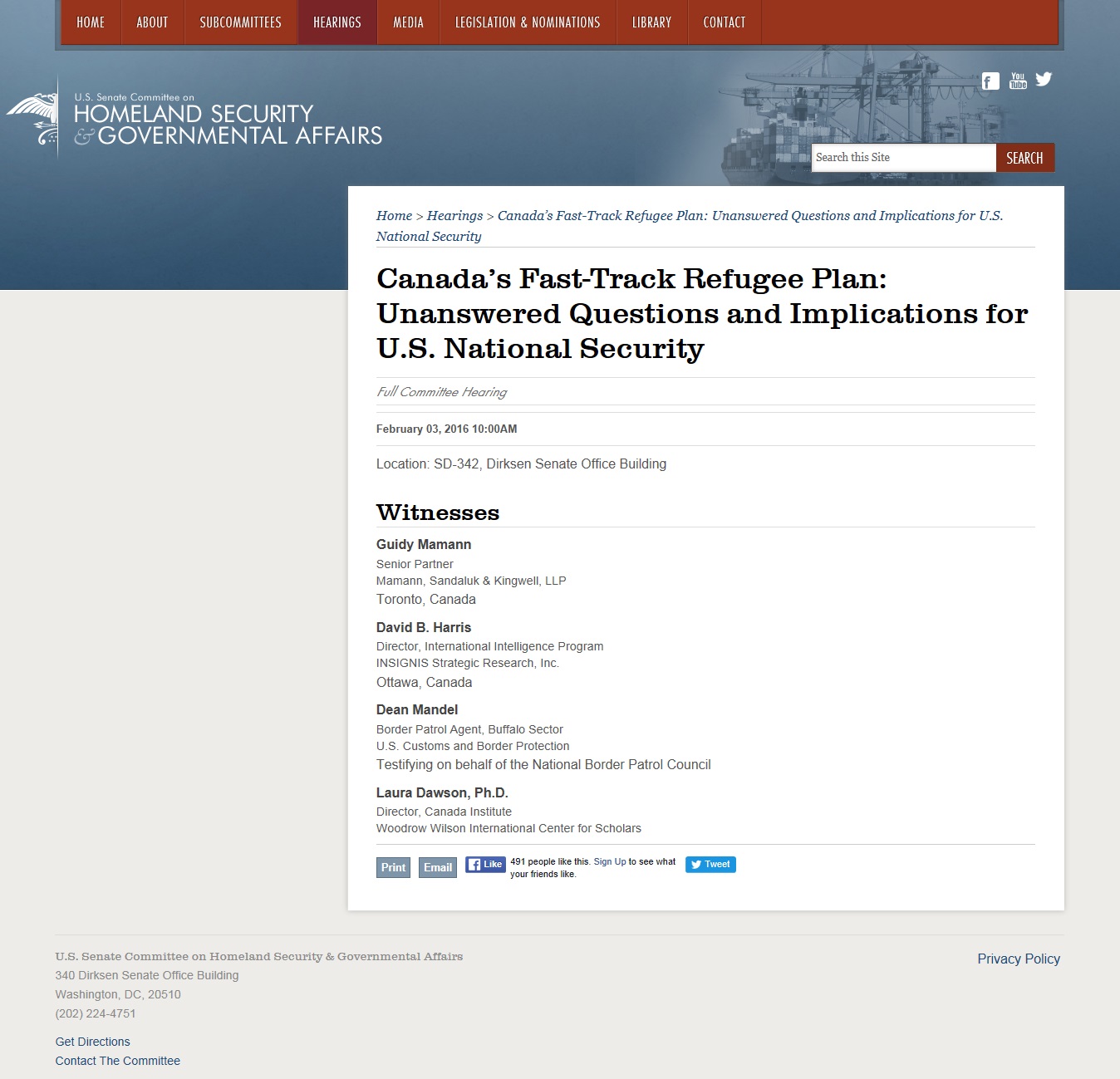 DHS Canada Fast track Refugee Plan